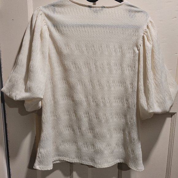 White Puff Sleeve Shirt - Picture 2 of 3